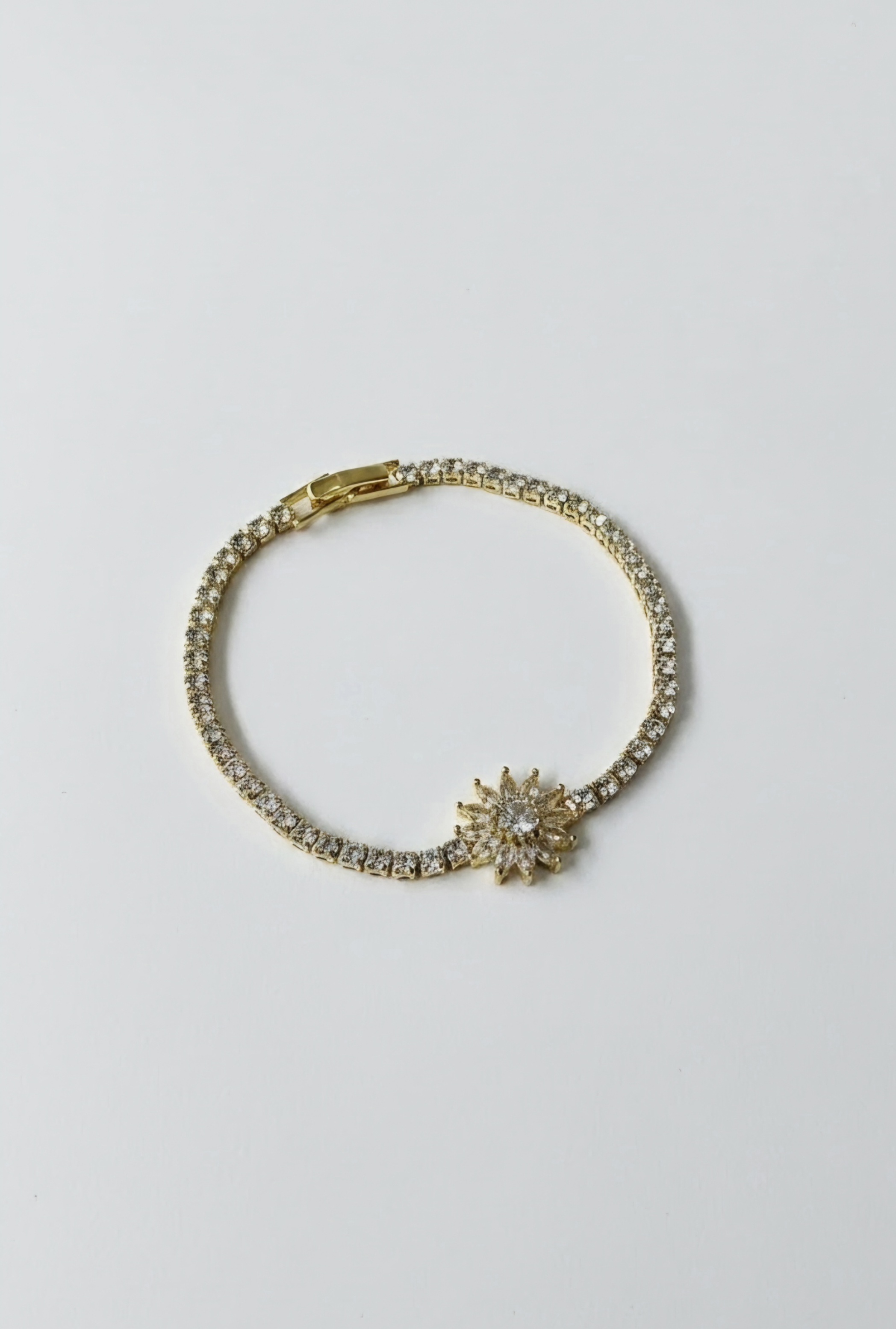 Crystal Flower Tennis Bracelet — view 3
